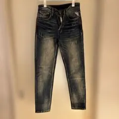 ダメージ加工スリムフィットデニムパンツ