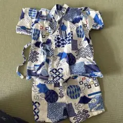 白✖️青系和柄の甚平90cm