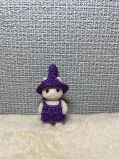 とんがり帽子とお洋服のセット(パープル) きせかえ こびと 赤ちゃんサイズ