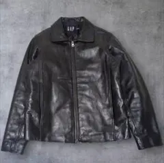 希少✨OLD GAP レザー ジャケット シングル 牛革 M相当 y2k