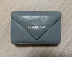 BALENCIAGA ミニ財布 ペーパーミニウォレット 三つ折り ブルーグレーのサムネイル