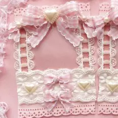 B8 トレカケースデコ　ホイップデコ　硬質ケースデコ　量産型ピンクリボン1個