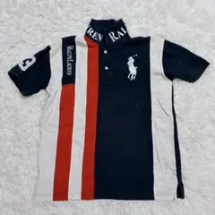 ラルフローレン ポロシャツ ビッグポニー ナンバー 3 半袖 切り替え ネイビー
