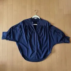 GAP ネイビー 五分袖 ドルマンスリーブシャツ　ネイビー
