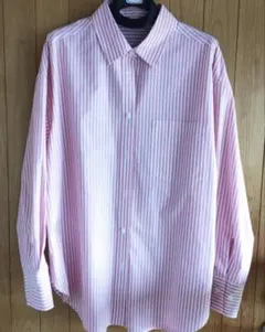 GU ストライプシャツ　ピンク　Mサイズ