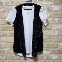 ドット柄フード付きベスト 140cm 男女兼用