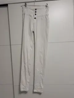 ホワイト ハイウエスト スキニーパンツ