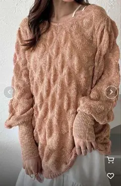 apres jourclairポコポコシアーニット シアー ピンク サマーニット