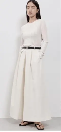 yonfa コットンカシミヤリブニット　white