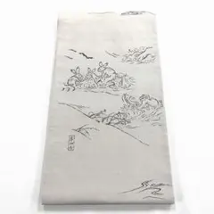 袋帯 鳥獣戯画 オフホワイト 織り出し 着物 帯 047k o - メルカリ