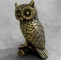 フクロウ　真鍮系　アンティーク　ヴィンテージ　開運　梟　金運　ギフト　置物　風水