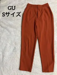 GU オレンジ プリーツ入り スラックスパンツ　S 秋冬　レディース