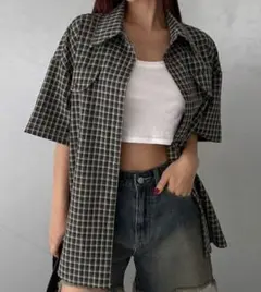 dazy チェック柄 半袖シャツ