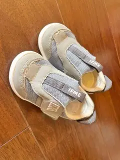 【洗浄済み】IFME ベビーシューズ グレー　13.5 【記名なし】ほぼ新品