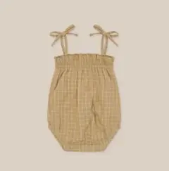 Grid Check Spaghetti Bodysuit 6-12M 帽子付き