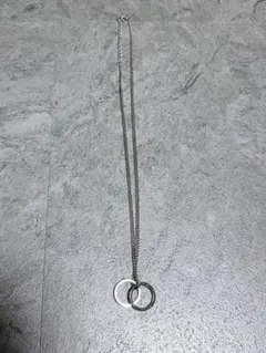 シルバー 二重リング ネックレス