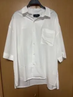 【美品】Beno ビーノ ビッグシルエット 五分袖シャツ ホワイト Mのサムネイル