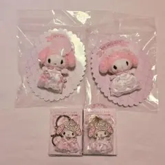 レディマイメロディ　マスコットブローチ　シークレットキーホルダー　4点セット
