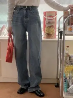 nugu ヌグ　デニムワイドチノパンツ　(Blue ブルー)のサムネイル
