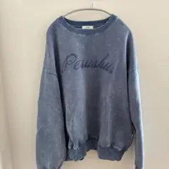 Perushu ロゴ入りブルークルーネックトレーナーのサムネイル
