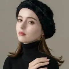 【新品未使用】ファー　ベレー帽