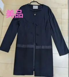 値下げ中！【美品】オンワード樫山　Feroux ビジュー付き　ノーカラーコート