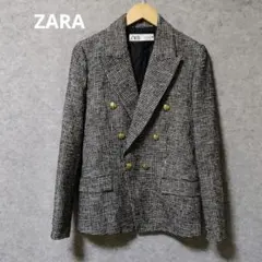 ZARA 金ボタン ダブルブレスト テーラードジャケット