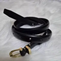 ベルト　ブラック黒　レディース　シンプル　細い　y2k 高見え　オシャレ　高級感