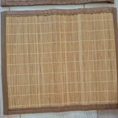 竹製ストライプランチョンマット2枚セット