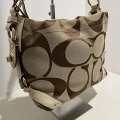 COACH ワンショルダー シグネチャー ブルー ターンロック y2k 希少 COACH ワンショルダー シグネチャー ブルー ターンロック y2k 希少