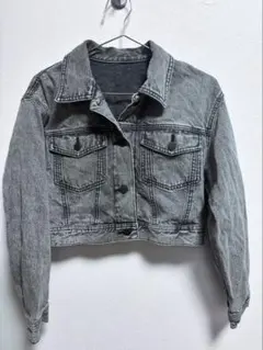 GU デニムジャケット ショート丈 グレーのサムネイル