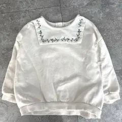 futafuta花柄刺繍 トレーナー アイボリー　100cm