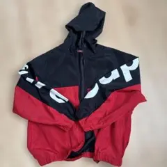 アベイル　ロゴプリント フード付きジャケット 黒/赤