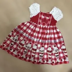 アイスクリームプリント 半袖ワンピース 110センチ　シャーリーテンプル