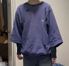90sChampion reverse weave リメイクダメージスウェット