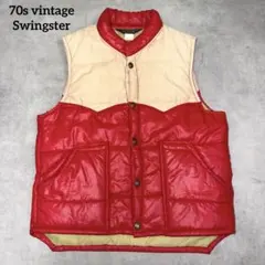 drop out vintage　70s USA製 キルティングベスト 赤 2026年最新】American Vintage カラー：レッド系 メンズ ダウンベスト