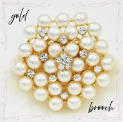 パール ブローチ ゴールド 花 フォーマル 入学式 卒業式 セレモニー 上品