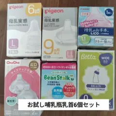 哺乳瓶　乳首　お試し　6種セット