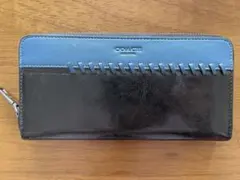 Coach メンズ 長財布（ブルー×ブラック）