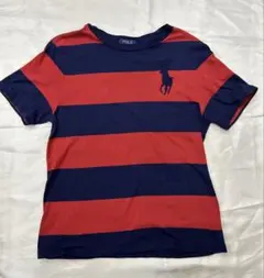 Polo Ralph Lauren 赤紺ストライプ Tシャツ L/6