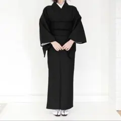 KYOETSU 洗える着物 袷　色無地　Mサイズ 黒のサムネイル