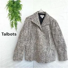 4511【Talbots】ツイードジャケット ベージュ ブラック サイズ14のサムネイル