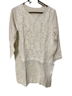 Ravie レース装飾 ベージュカットソー