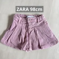 ZARA デニム　ピンク プリーツスカート　2-3y 98cm