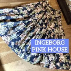 ◯希少⭐︎INGEBORGPINKHOUSE デニムティアードロングスカートローズ
