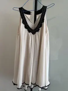 ビーズ装飾シフォンワンピース 結婚式 パーティードレス