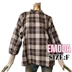 ⭐️A775⭐️ EMODA ♥ オープンショルダー チェック パフ トップス