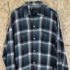 BIG SIZE 60s ombre rayon shirts shadow