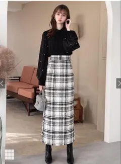 【GRL】フリンジツイードタイトスカート gm753