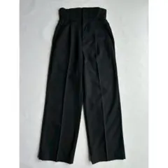 Louer ルエレ ハイウエストワイドタックスラックス M ブラック パンツ